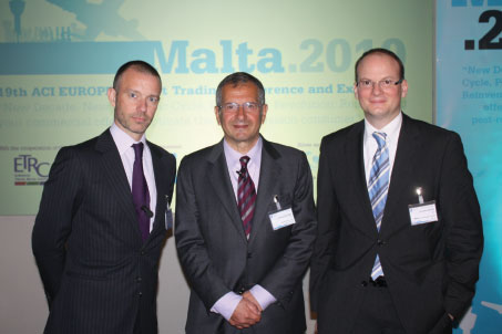 Olivier Jankovec, Director General, ACI EUROPE; Gerald Ratner; and Julian Jaeger, CEO, Malta International Airport.