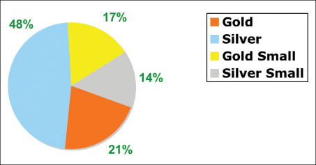 ACI EUROPE provides two membership levels: Silver and Gold. Gold membership gives the opportunity to nominate a representative to five of the six ACI EUROPE committees. Though, as it is shown on the graph, only one third of members choose this type of membership.
