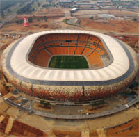 Johannesburg’s Soccer City, which will host the opening game and the final of the World Cup, will be served by South Africa’s busiest airport – or tambo international.