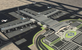The new terminal at Muscat International Airport is due to open in 2014 and will increase the airport's capacity to 12 million passengers.