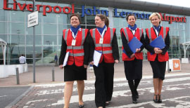 Liverpool John Lennon Airport introduced a summer scheme whereby nine students from a nearby college worked as airport 'Ambassadors', helping passengers with any queries.