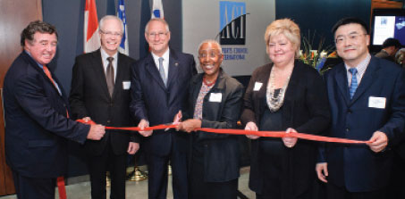 Pictured at the official opening of ACI World’s new Montréal HQ (L-R): James Cherry, President and CEO, Aéroports de Montréal; Jacques St-Laurent, President and CEO, Montréal International; Gérald Tremblay, Mayor of Montréal; Angela Gittens, ACI World Director General; Nancy Graham, Director Air Navigation Bureau, ICAO; and Ma Tao, Representative of China on the Council of ICAO.