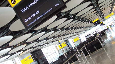 Tarneaud:  “Technology will never replace humans and it will never replace signage in an airport. It’s an additional option for people who enjoy technology.”   © Merson Signs