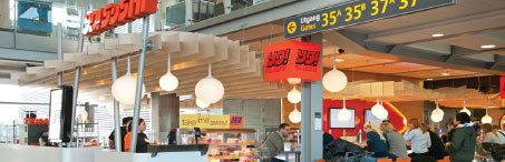 A landmark in the terminal, the new YO! Sushi outlet brings passengers all the  excitement of the authentic Japanese sushi bar.