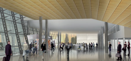 The departure hall expansion in the international terminal at Trondheim Airport is scheduled for completion on 1 May. (Photo: Avinor) 