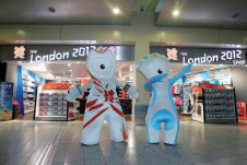 The ‘London 2012’ shop at London-Stansted Airport was officially opened by Wenlock and Mandeville – mascots for the Olympic and Paralympic Games.