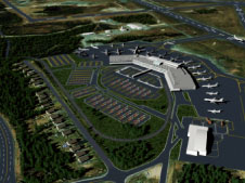 Computer generated render of the proposed extension of the existing passenger terminal.