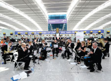 A real sense of theatre was created to enhance the experience of all passengers travelling through London-Heathrow, including a performance by the London Philharmonic Orchestra.