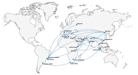 Direct routes between emerging markets established between 2007 & 2010.