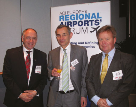 Tonci Peovic, Chair of Regional Airports’ Forum & CEO, Zagreb Airport; Alain Alexis, Head of State Aids Transport, DG Competition, European Commission; and Thomas Langeland, Vice-Chair of Regional Airports’ Forum & Director of Avinor Kristiansand Airport.