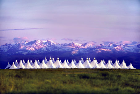 The Fentress-designed Denver International Airport, with its Rocky Mountains-inspired roof.