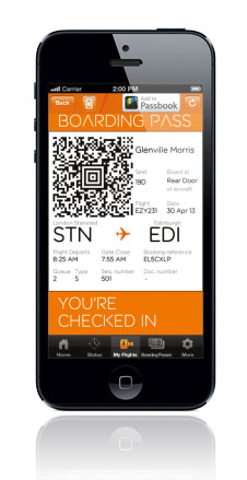 easyJet's mobile boarding pass app.