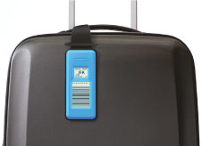 The electronic permanent bag tag currently being trialled by British Airways.