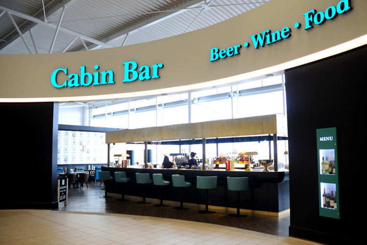 Newcastle Airport cabin bar