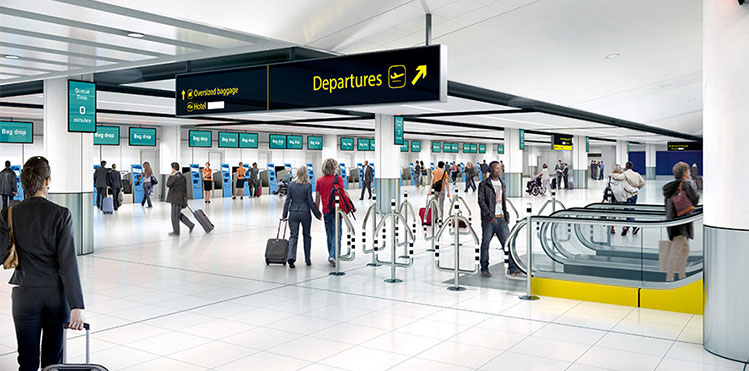 gatwick new departure level worlds largest self service bag drop zone