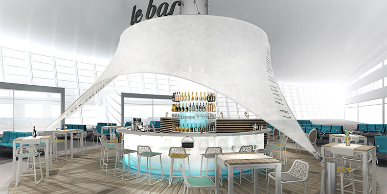 the airport’s first beach bar – La Plage de Thierry Marx