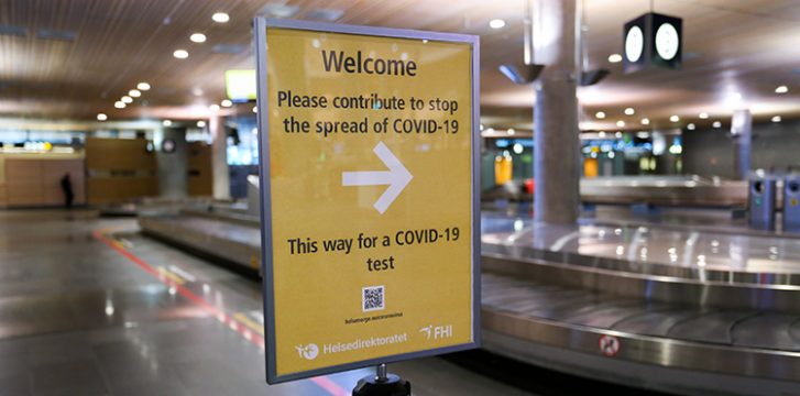 COVID-19 testing centre opens in Avinor Oslo Airport baggage hall